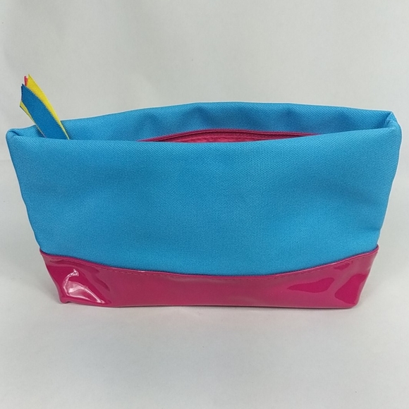 Escada small clutch/ makeup bag zipper blue beach - Picture 2 of 5